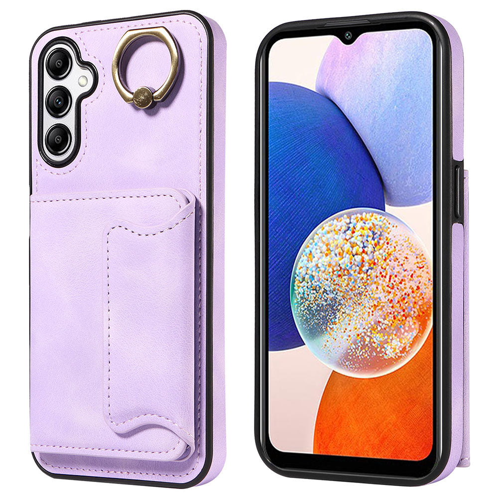 001 For Samsung Galaxy A14 5G A14 4G Ring Kickstand Card Holder Cover Skin-touch PU Leather TPU Phone Case 001 For Samsung Galaxy A14 5G A14 4G Ring Kickstand Card Holder Cover Skin-touch PU Leather TPU Phone Case